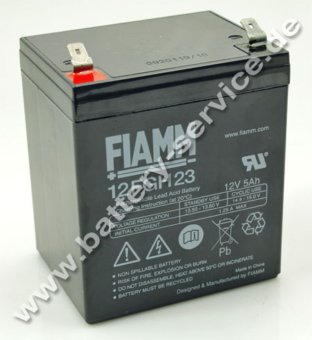 Fiamm 12FGH23 - (alt FGH20502) - wartungsfreier Bleiakku - 12V 5,0 Ah - Anschluss 6,3mm - Hochstrom